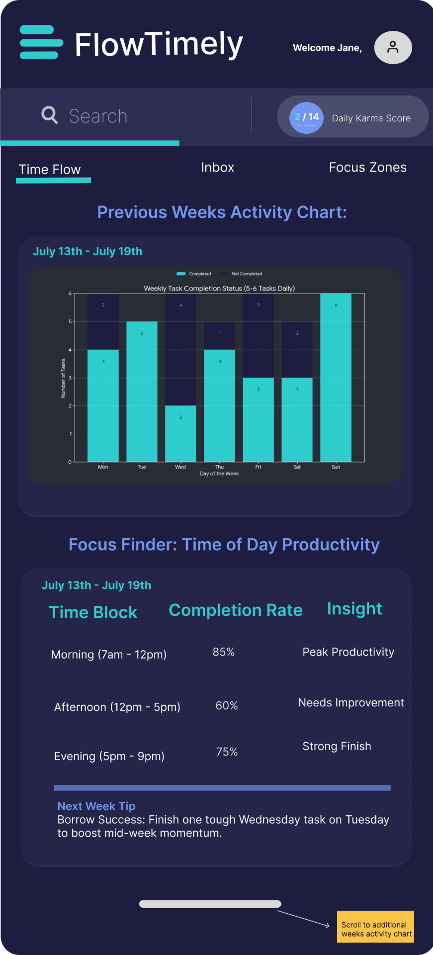 Flow Timely screen 5