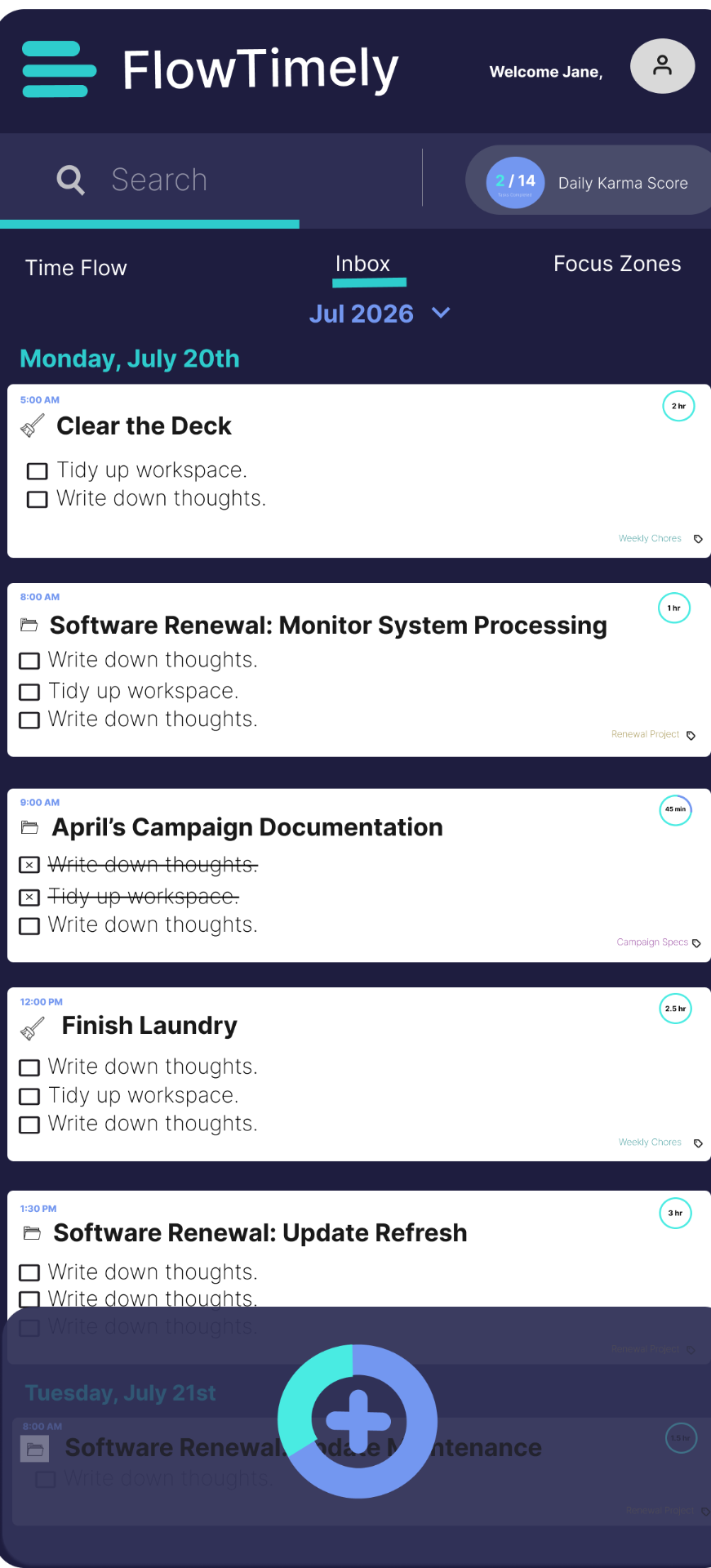 Agenda view